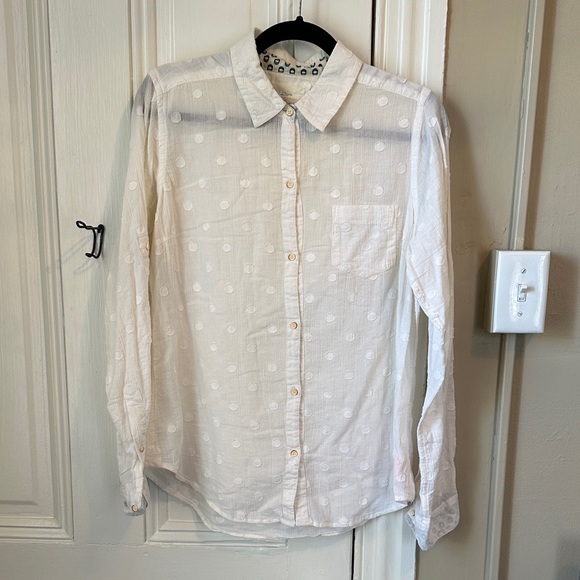 Trovata Tops - Trovata White Polka Dot Shirt